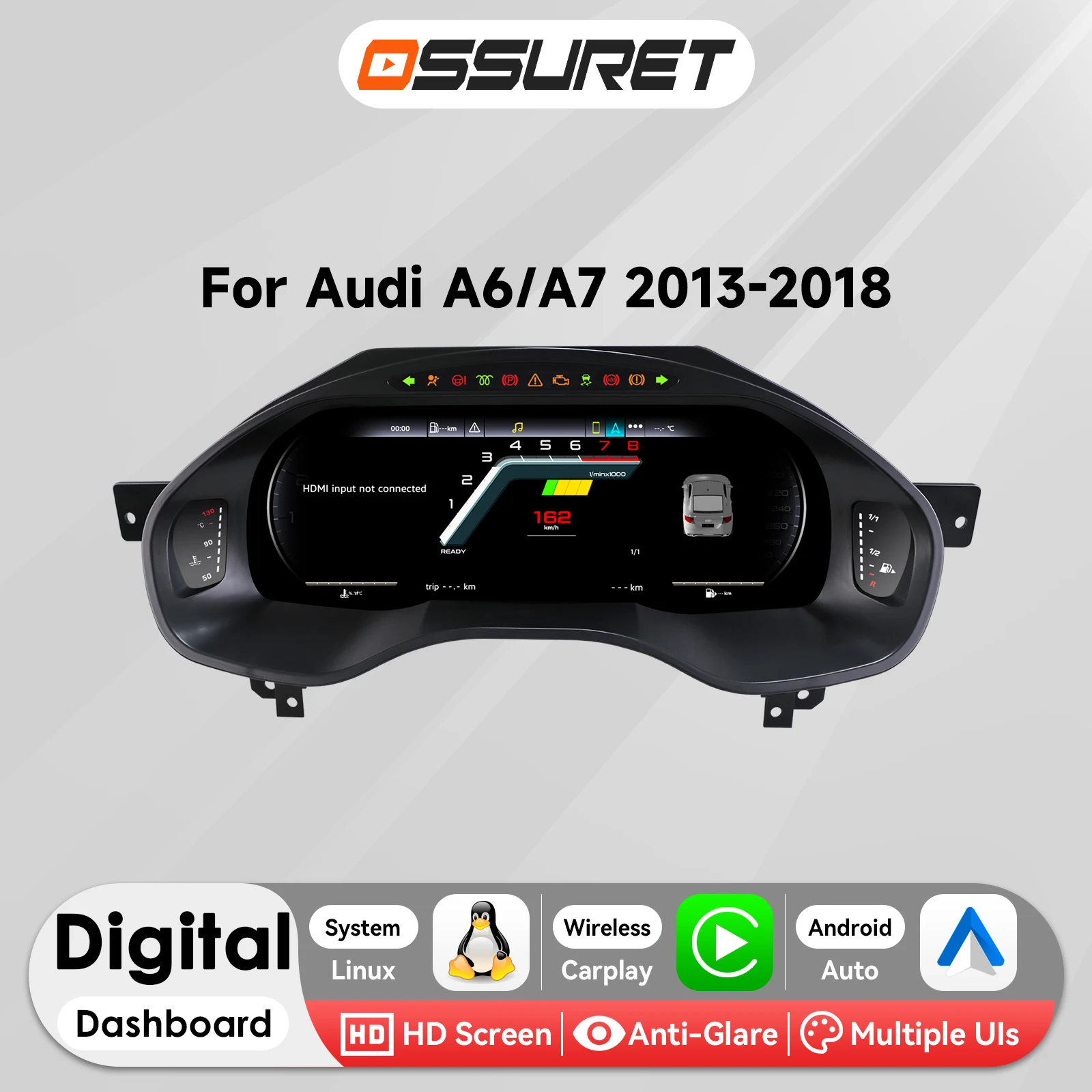 12.3'' Цифровая приборная панель для AUDI A6 C7 A7 2013-2018, виртуальный кокпит, спидометр с поддержкой CarPlay и Android Auto
12.3'' Цифровая приборная панель для AUDI A6 C7 A7 2013-2018, виртуальный кокпит, спидометр с поддержкой CarPlay и Android Auto