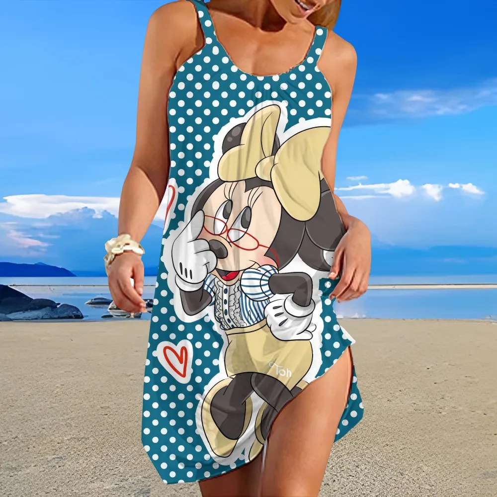 Summer Disney Comfortable Round Neck Women's Suspender Dress Cartoon Character Pattern Printed Female Loose Knee-length Beach
Summer Disney Comfortable Round Neck Women's Suspender Dress Cartoon Character Pattern Printed Female Loose Knee-length Beach