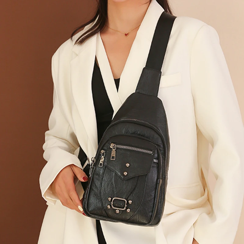 Women's Vintage Chest Bag PU Leather Chest Bag Women's Crossbody Bag Ladies Chest Bag 2023 New Solid Handbag
Women's Vintage Chest Bag PU Leather Chest Bag Women's Crossbody Bag Ladies Chest Bag 2023 New Solid Handbag