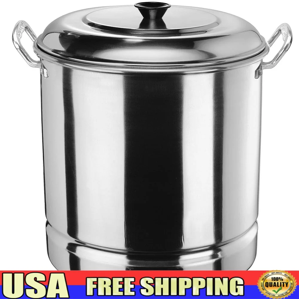 Алюминиевая кастрюля для пароварки на 32 литра со съемной крышкой подноса Ideal Tamales, супы из морепродуктов, кипячения для раков, только ручная стирка
Алюминиевая кастрюля для пароварки на 32 литра со съемной крышкой подноса Ideal Tamales, супы из морепродуктов, кипячения для раков, только ручная стирка