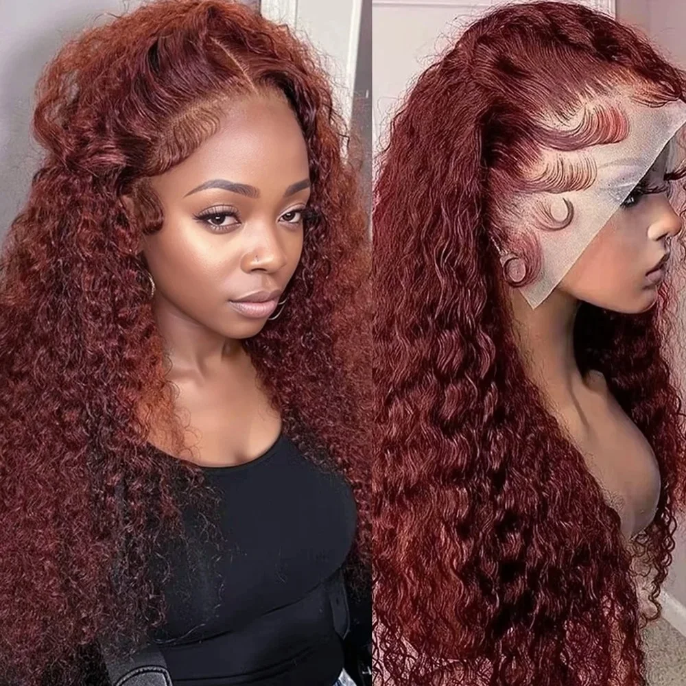Reddish Brown 13x4 HD Transparent Curly Lace Front Wig Deep Wave with Baby Hair Pre-Plucked Glueless 200% Density Synthetic Hair
Reddish Brown 13x4 HD Transparent Curly Lace Front Wig Deep Wave with Baby Hair Pre-Plucked Glueless 200% Density Synthetic Hair