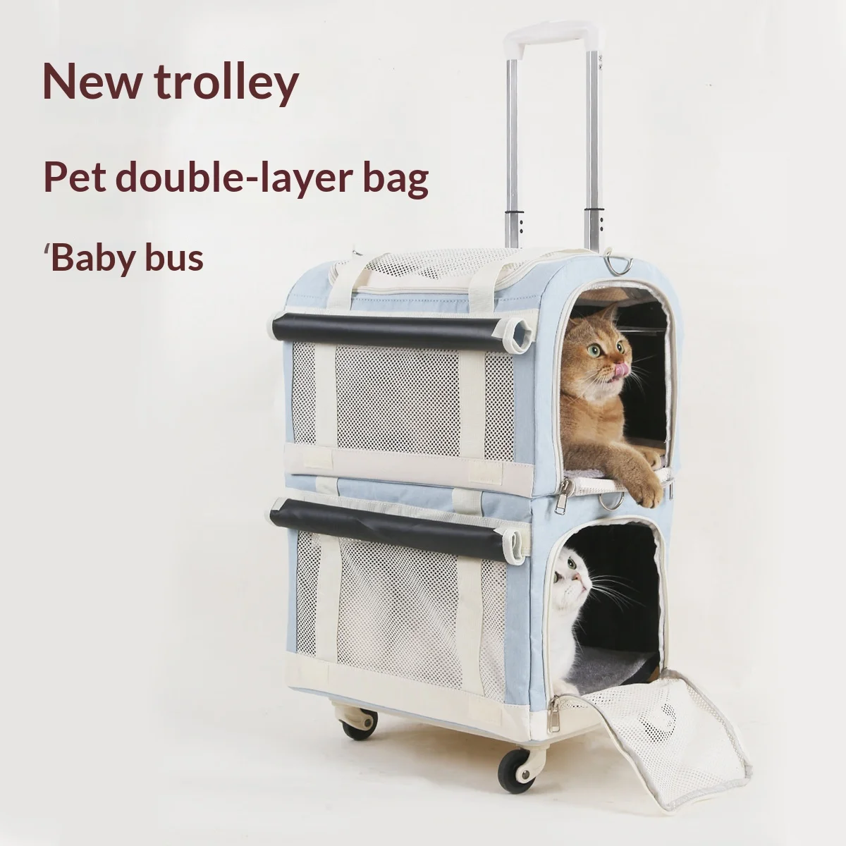 New 2-in-1 Rolling Pet Carrier & Stroller for Cats Dogs, Large Space Breathable Cat Crate Suitcase, Double-Layer Travel Backpack
New 2-in-1 Rolling Pet Carrier & Stroller for Cats Dogs, Large Space Breathable Cat Crate Suitcase, Double-Layer Travel Backpack