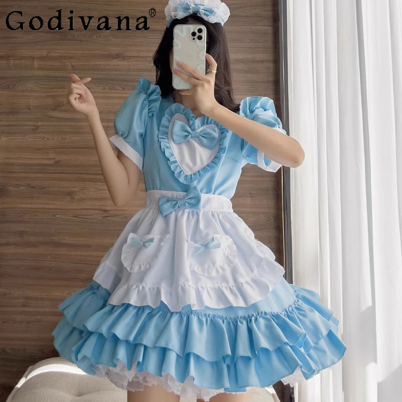 L-5XL New Plus Size Cos Uniform Japanese Sexy Sweet Ruffles Cake Maid Dress Girls Summer Blue Short Sleeve Cute Lolita Dresses
L-5XL New Plus Size Cos Uniform Japanese Sexy Sweet Ruffles Cake Maid Dress Girls Summer Blue Short Sleeve Cute Lolita Dresses