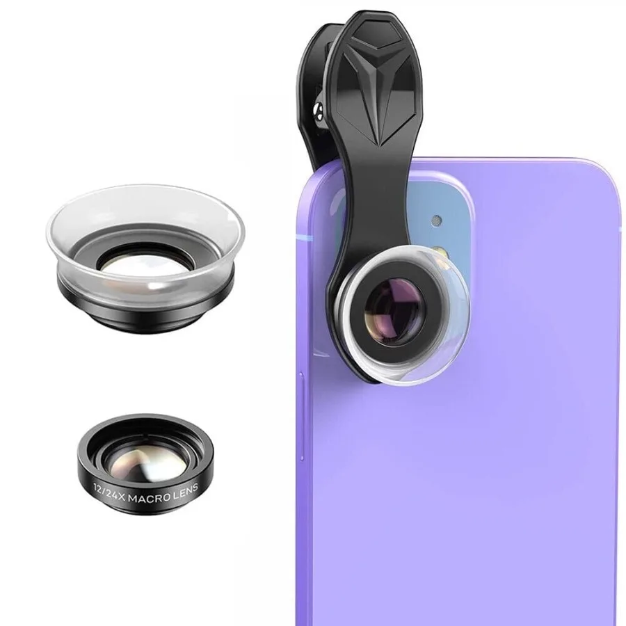 Phone Lens 2 in 1 Clip-on 12X Macro + 24X Super Macro Lens Kit for Smartphones
Phone Lens 2 in 1 Clip-on 12X Macro + 24X Super Macro Lens Kit for Smartphones