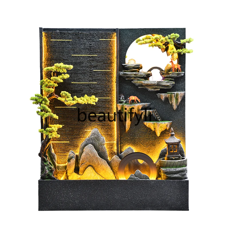 Water curtain waterfall fountain screen company Feng Shui wheel artificial mountain landscape floor-standing decorative items
Water curtain waterfall fountain screen company Feng Shui wheel artificial mountain landscape floor-standing decorative items