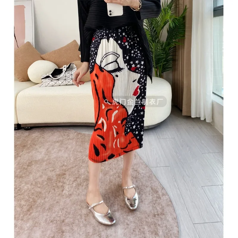 Pleats Pleated Half-skirt Spring and Summer Printing Abstract Thin Package Half-skirt High-waisted Pleated Skirt Women's Skirt
Pleats Pleated Half-skirt Spring and Summer Printing Abstract Thin Package Half-skirt High-waisted Pleated Skirt Women's Skirt