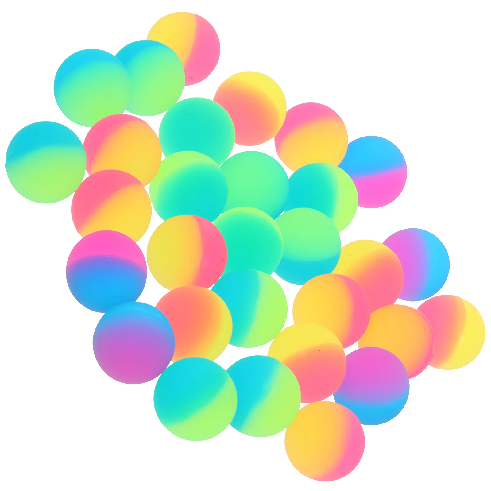 30pcs Double Color Rainbow Frosted Bouncy Balls Kids Plastic Toy Floating Small Round Edge Smooth Safe Children Party
30pcs Double Color Rainbow Frosted Bouncy Balls Kids Plastic Toy Floating Small Round Edge Smooth Safe Children Party
