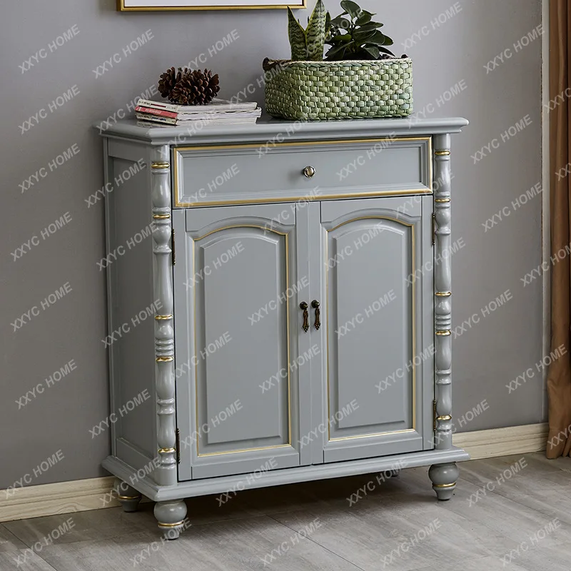 M rural solid wood double door shoe cabinet premium gray multi-functional storage locker
M rural solid wood double door shoe cabinet premium gray multi-functional storage locker