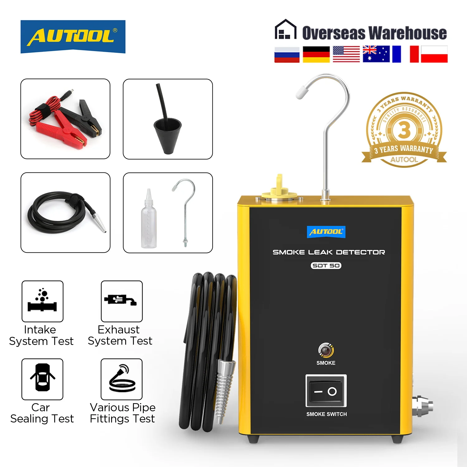 AUTOOL SDT50 Car Smoke Machine Leak Detector EVAP Pipe Smoking Generator Pipe Leakage Analyzer Tester Auto Diagnostic Tools
AUTOOL SDT50 Car Smoke Machine Leak Detector EVAP Pipe Smoking Generator Pipe Leakage Analyzer Tester Auto Diagnostic Tools