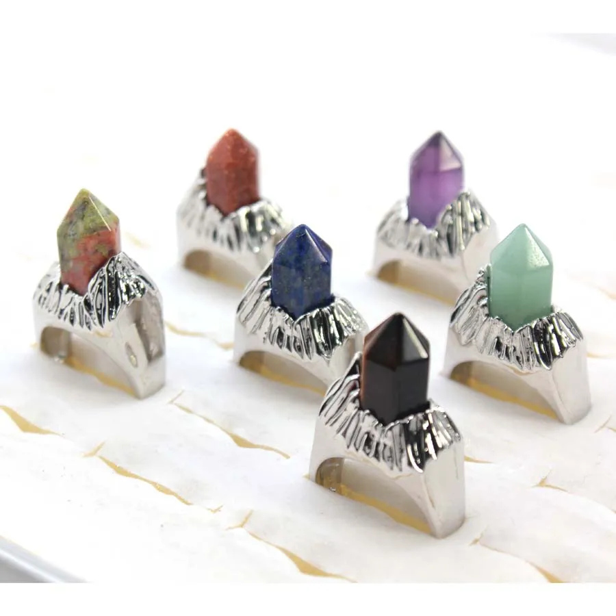 Crystal Hexagon Prism Stone Open Ring For Women Man Jewelry Natural Amethyst Rose Quartz Stone Adjustable Fashion Party Rings
Crystal Hexagon Prism Stone Open Ring For Women Man Jewelry Natural Amethyst Rose Quartz Stone Adjustable Fashion Party Rings