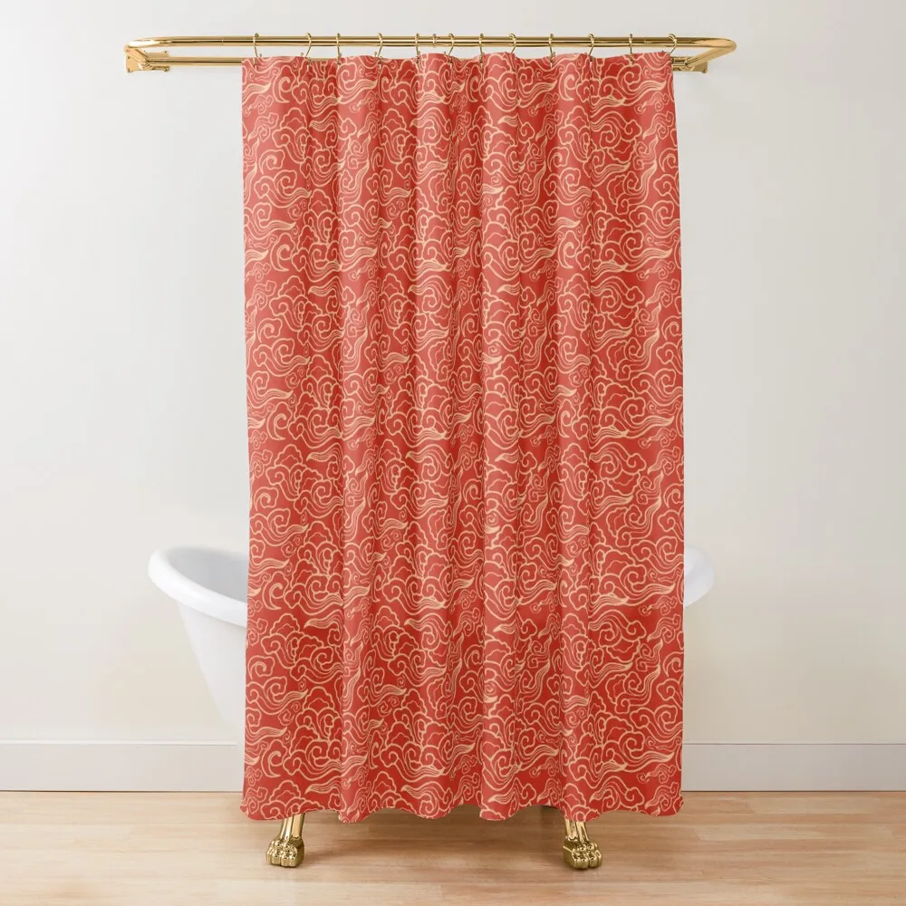 Vintage Japanese Clouds, Coral Orange Shower Curtain For Bathrooms Cover Waterproof Fabric Shower Curtain
Vintage Japanese Clouds, Coral Orange Shower Curtain For Bathrooms Cover Waterproof Fabric Shower Curtain