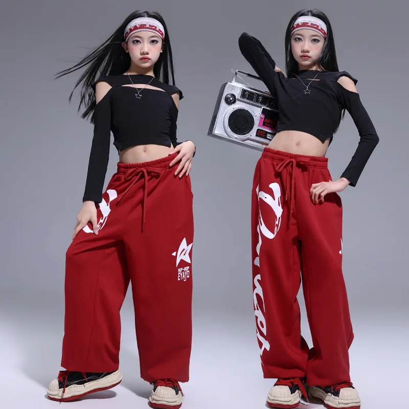 Girls Hip Hop Off Shoulder Crop Top Joggers Pants Fashion Clothes Sets Kids Streetwear Children Jazz Street Dance K-pop Costumes
Girls Hip Hop Off Shoulder Crop Top Joggers Pants Fashion Clothes Sets Kids Streetwear Children Jazz Street Dance K-pop Costumes