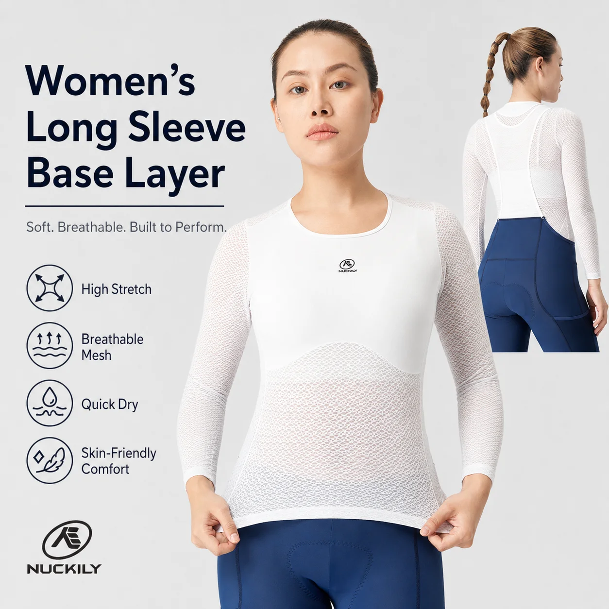 NUCKILY Women Cycling Base Layer Long Sleeve Mesh Undershirt Quick Dry Breathable Padded UV Protection Sports Top Lightweight
NUCKILY Women Cycling Base Layer Long Sleeve Mesh Undershirt Quick Dry Breathable Padded UV Protection Sports Top Lightweight