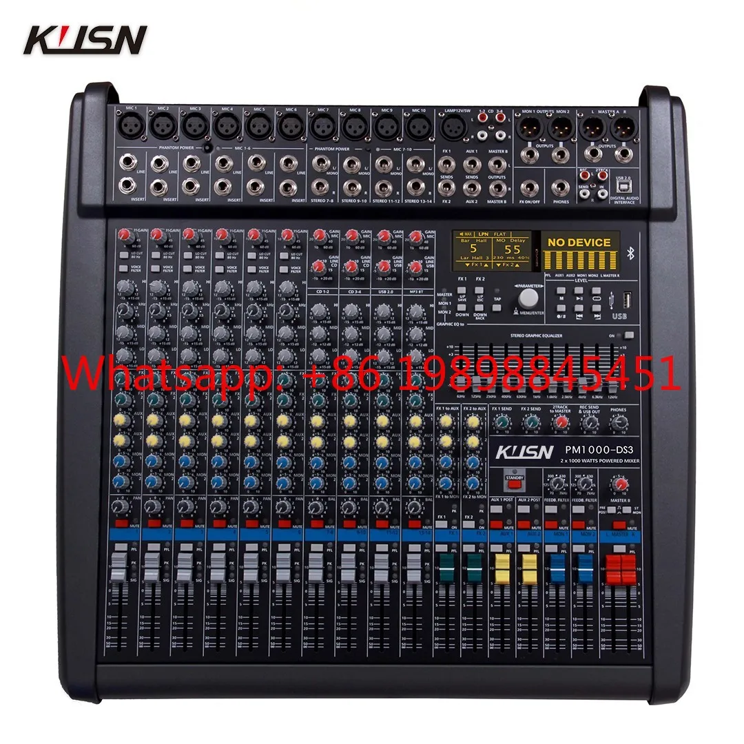 PM1000-DS3 10CH Powered Mixer 1000W*2 Bluetooth Digital Audio Mixer Console
PM1000-DS3 10CH Powered Mixer 1000W*2 Bluetooth Digital Audio Mixer Console