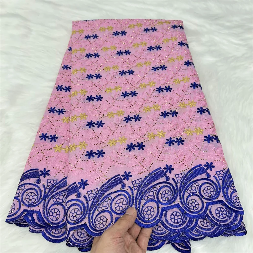 New Stones 5 Yards Swiss Voile Lace 2024 High Quality African Embroidery Lace Cotton Lace Fabric Popular for African Women Cloth
New Stones 5 Yards Swiss Voile Lace 2024 High Quality African Embroidery Lace Cotton Lace Fabric Popular for African Women Cloth