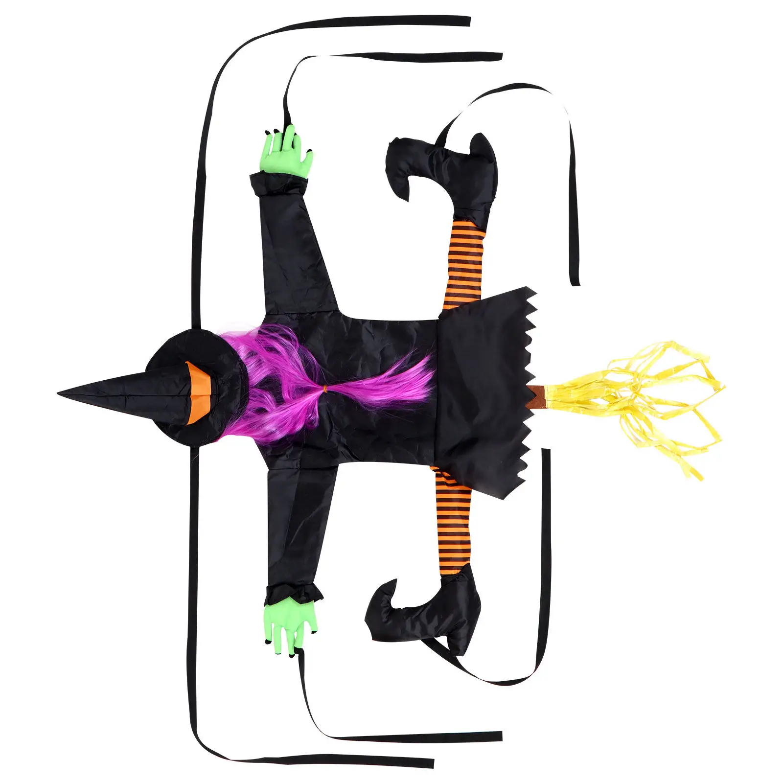 Crashed Witch Halloween Decoration Prop with Purple Hair Green Hands Stocking Legs Dropping Porch Yard Outdoor Decor
Crashed Witch Halloween Decoration Prop with Purple Hair Green Hands Stocking Legs Dropping Porch Yard Outdoor Decor