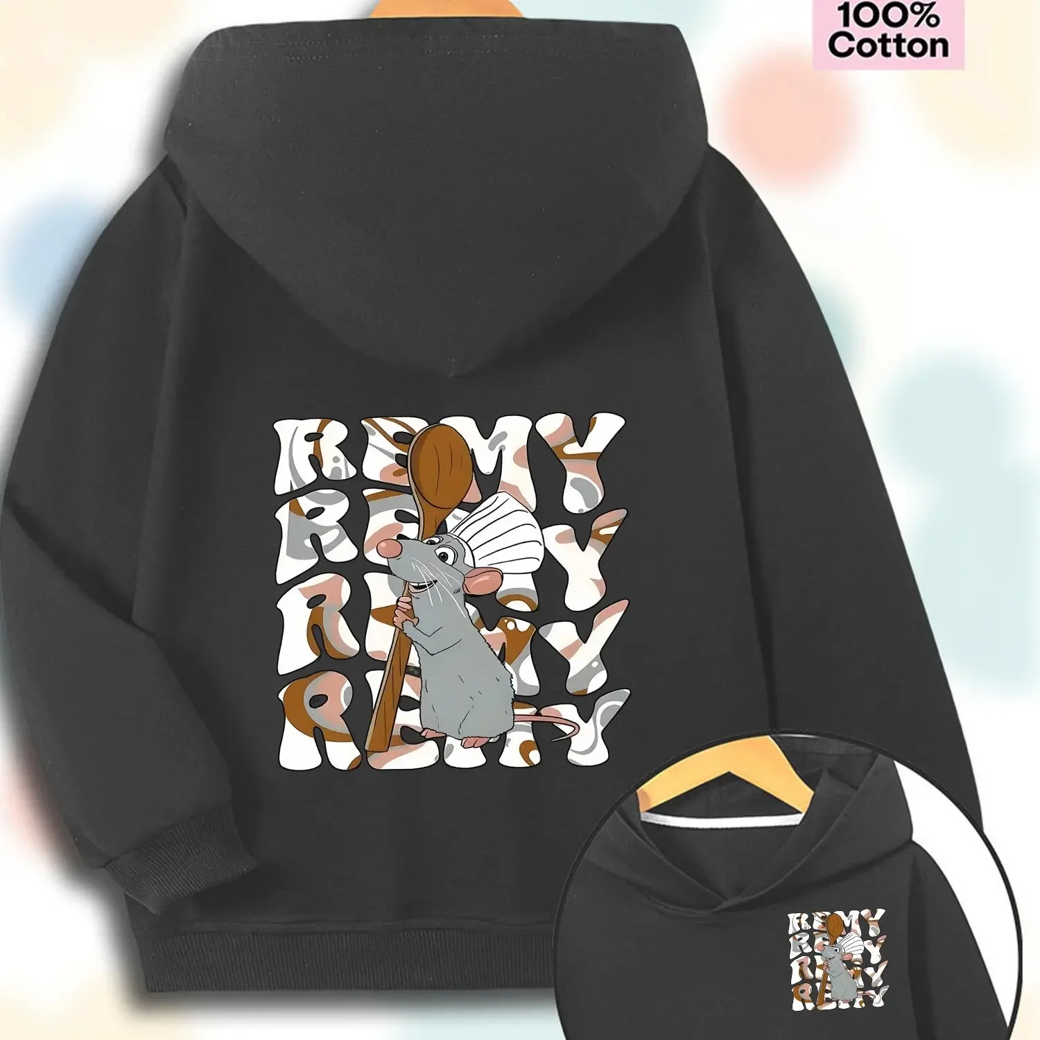 Gray Mouse Holding a Wooden Spoon Children's Hoodie Double-sided Print Fashion Outdoor Boys and Girls Sweatshirt
Gray Mouse Holding a Wooden Spoon Children's Hoodie Double-sided Print Fashion Outdoor Boys and Girls Sweatshirt