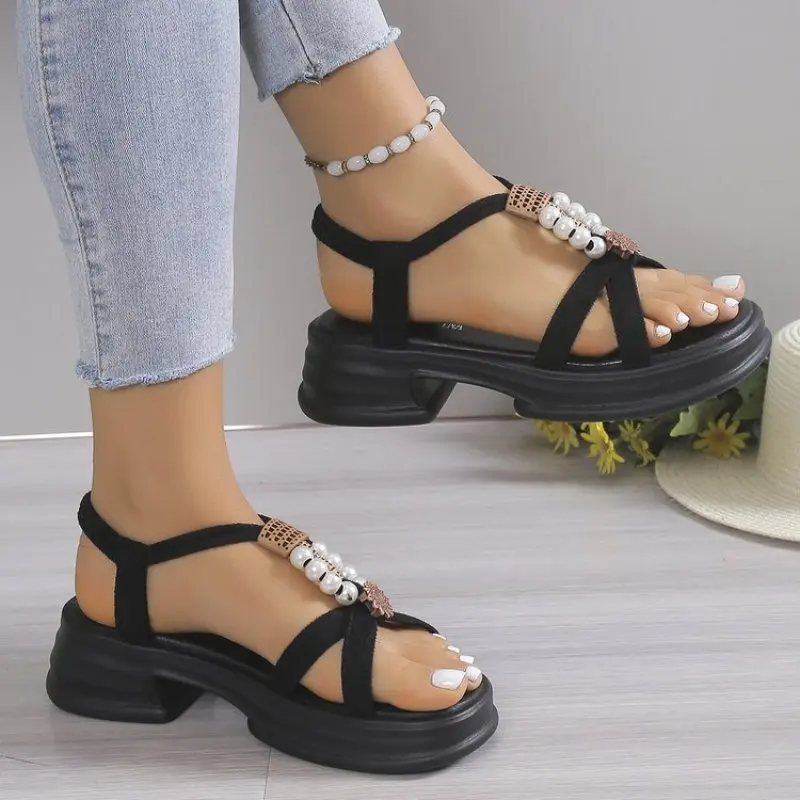 Metal Design Open Toe Cross Flat Sandal Beach Shoes New Women's Gentle Casual Round Toe Open Toe Wedge Sandals for Women Summer
Metal Design Open Toe Cross Flat Sandal Beach Shoes New Women's Gentle Casual Round Toe Open Toe Wedge Sandals for Women Summer