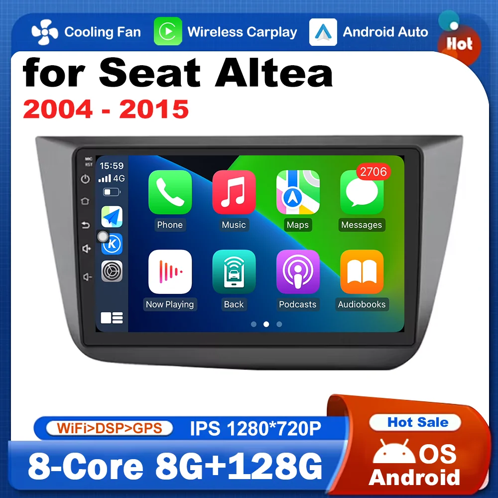 DSP Stereo Car Radio Multimedia Player WiFi 2.5D Screen for Seat Altea 2004 - 2015 GPS Navigation Android OS Carplay 4G No 2 din
DSP Stereo Car Radio Multimedia Player WiFi 2.5D Screen for Seat Altea 2004 - 2015 GPS Navigation Android OS Carplay 4G No 2 din