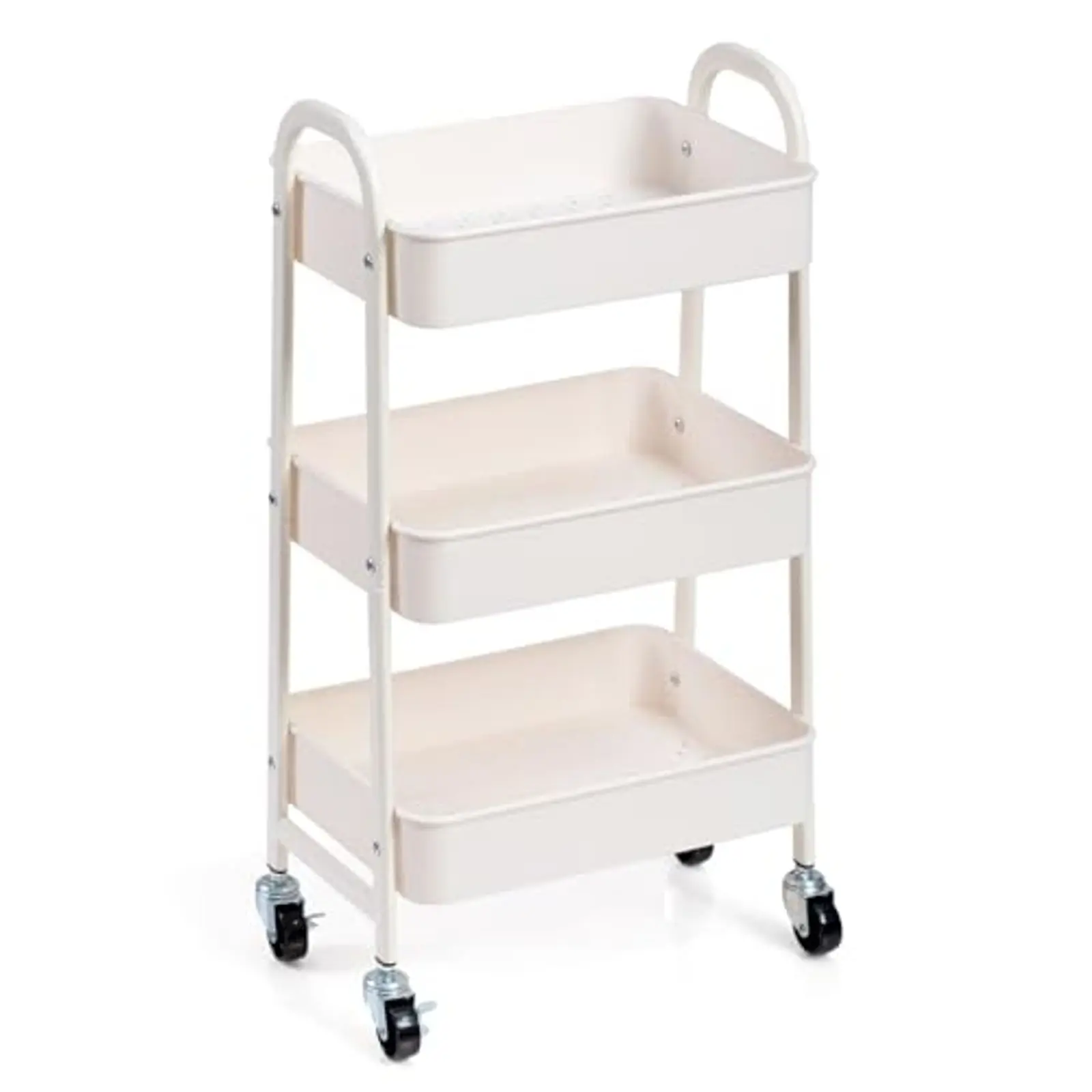 3-Tier Rolling Cart with Wheels Utility Cart Iron Frame Plastic Shelves for Kitchen Living Room Office White
3-Tier Rolling Cart with Wheels Utility Cart Iron Frame Plastic Shelves for Kitchen Living Room Office White