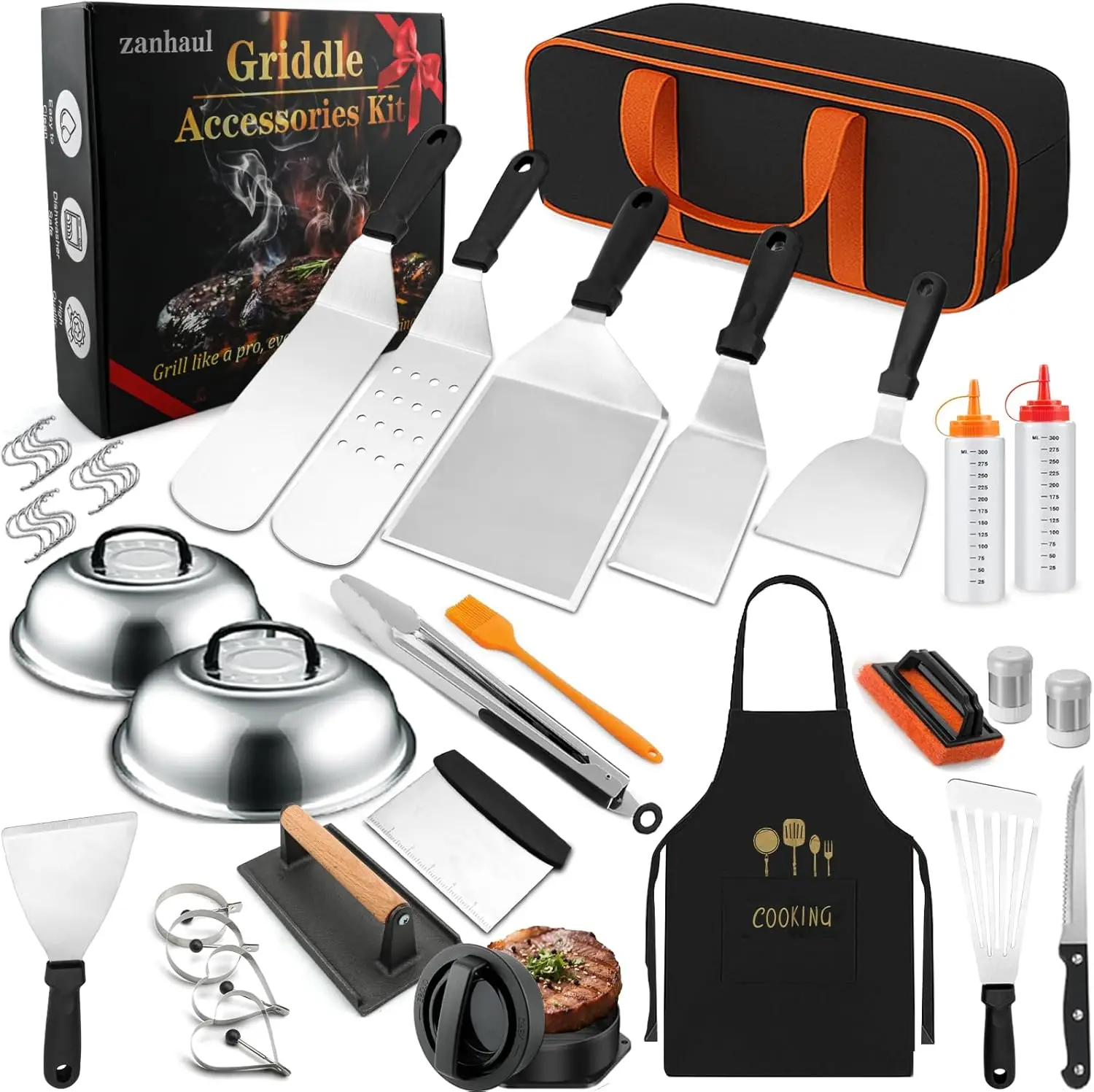 42PCS Griddle Accessories Kit for and , Professional Flat Top Grill Tools Set with Enlarged Spatulas, Basting Cover
42PCS Griddle Accessories Kit for and , Professional Flat Top Grill Tools Set with Enlarged Spatulas, Basting Cover