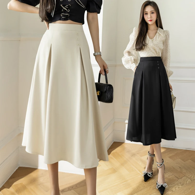 Spring and summer 2023 new fashionable A-line pleated breasted mid-length skirt Women's high-waist mid-length skirt
Spring and summer 2023 new fashionable A-line pleated breasted mid-length skirt Women's high-waist mid-length skirt