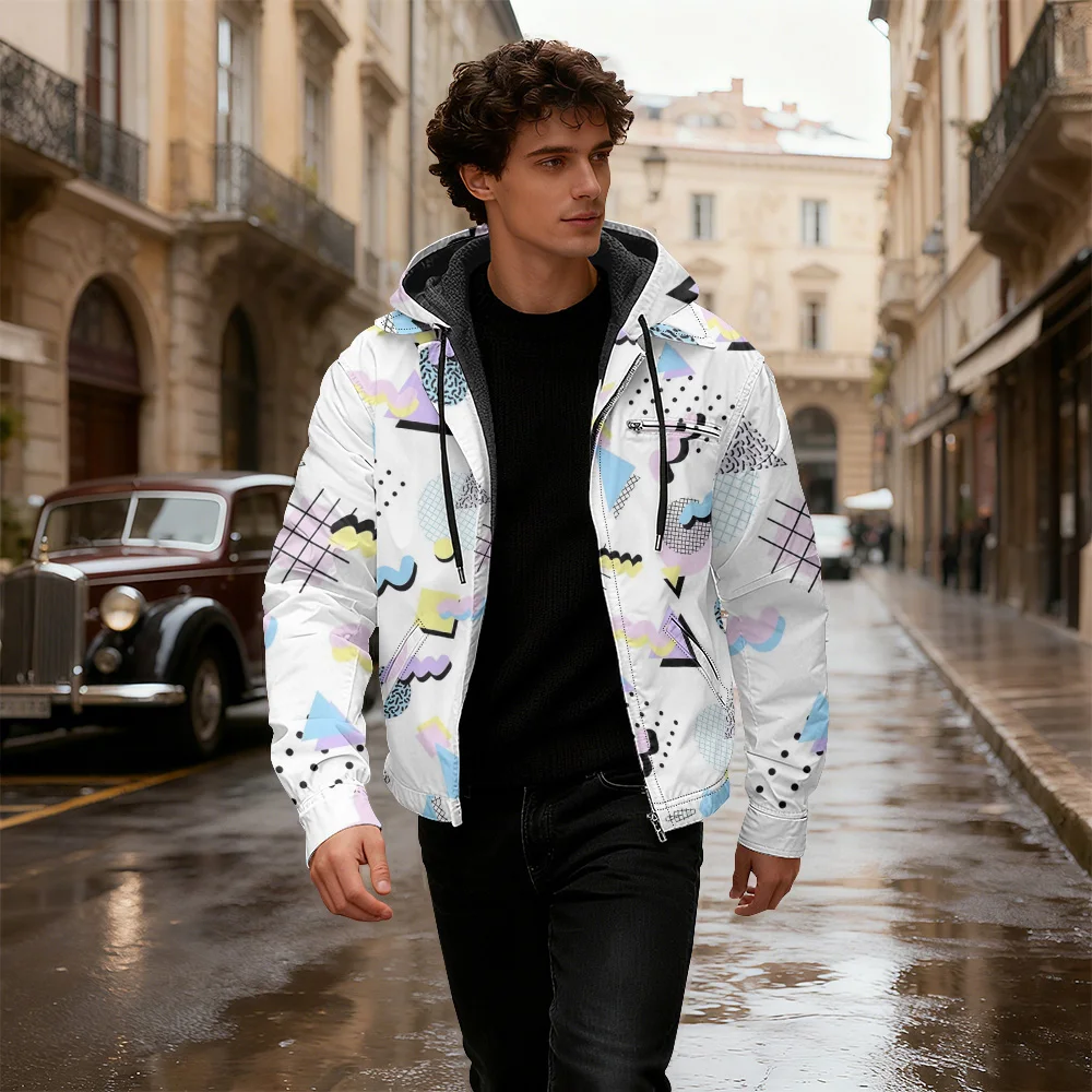 Повседневная толстовка на молнии, зимняя одежда, мужская толстовка на молнии с граффити, хлопковая куртка с капюшоном на молнии с абстрактной геометрией
Повседневная толстовка на молнии, зимняя одежда, мужская толстовка на молнии с граффити, хлопковая куртка с капюшоном на молнии с абстрактной геометрией