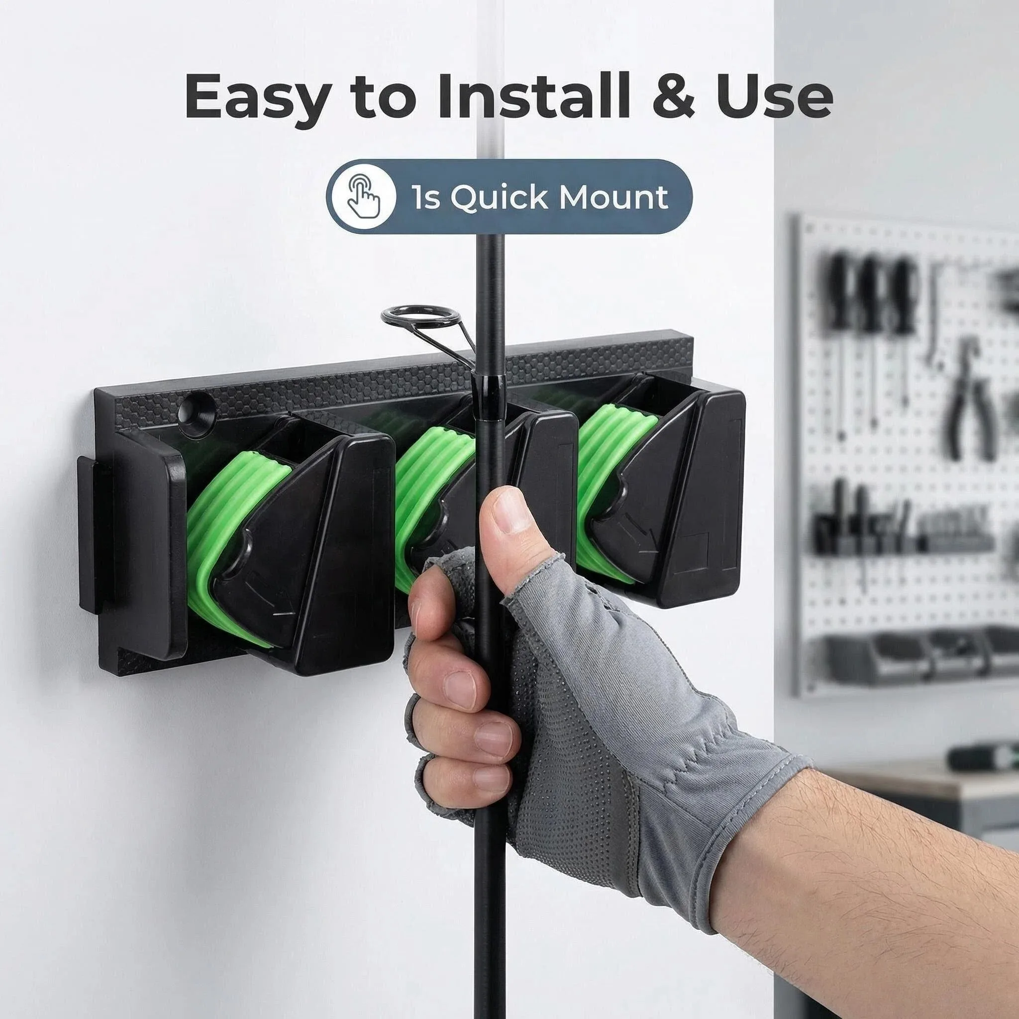 Hirisi Wall Mounted Fishing Rod Rack, Vertical 3-Hole Rod Holder with 3M Adhesive, Spliceable Fishing Gear Display Rack DS101
Hirisi Wall Mounted Fishing Rod Rack, Vertical 3-Hole Rod Holder with 3M Adhesive, Spliceable Fishing Gear Display Rack DS101