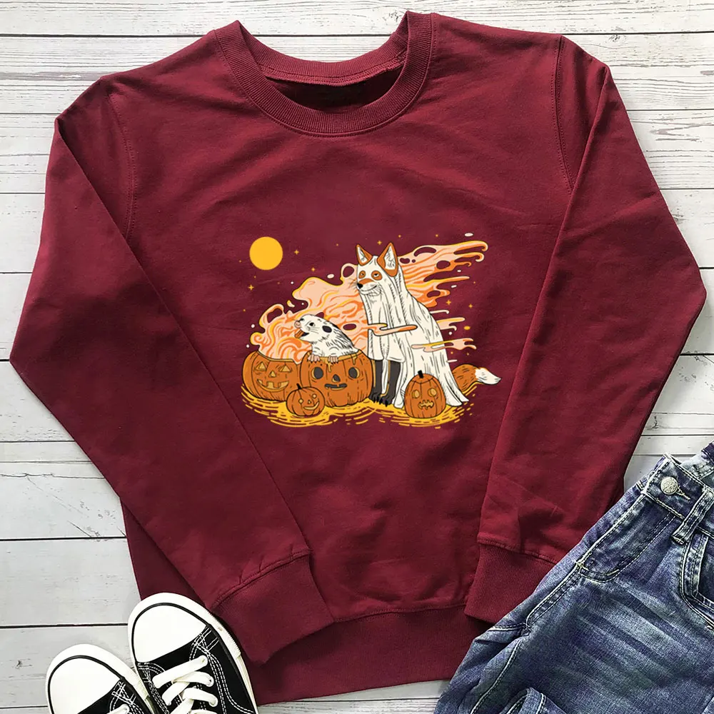 Dogs Pumpkin Halloween Sweatshirt 100%Cotton Women Sweatshirt Unisex Spring Autumn Funny Casual Long Sleeve Top Holiday Gift
Dogs Pumpkin Halloween Sweatshirt 100%Cotton Women Sweatshirt Unisex Spring Autumn Funny Casual Long Sleeve Top Holiday Gift