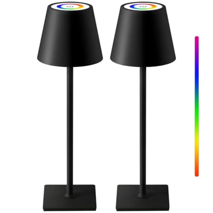 KDG 2 Pack Cordless Table Lamp, RGB Color Stepless Dimming Up, 4000mAh Battery Operated Portable LED Desk Lamp, for Dinning Roo
KDG 2 Pack Cordless Table Lamp, RGB Color Stepless Dimming Up, 4000mAh Battery Operated Portable LED Desk Lamp, for Dinning Roo