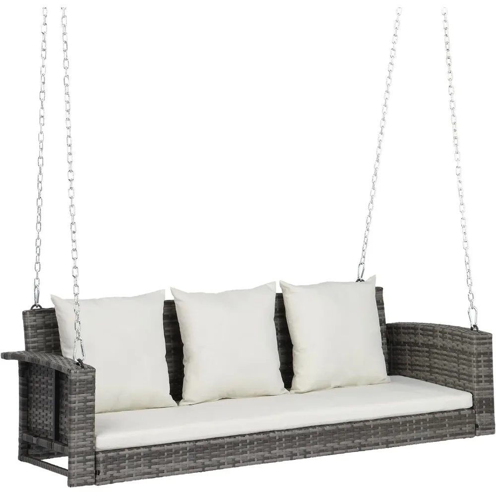 Rattan Porch Swing, Heavy Duty 800 LBS Outdoor Hanging Seat with Extra Cushion and Adjustable Chain
Rattan Porch Swing, Heavy Duty 800 LBS Outdoor Hanging Seat with Extra Cushion and Adjustable Chain