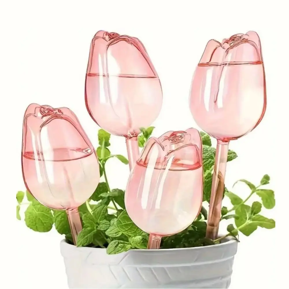 Tulip Shape Watering Balls Pink Glass Auto Flower Waterer Narrow Outlet Design Extend Drip Time Plant Waterer for Indoor Plants
Tulip Shape Watering Balls Pink Glass Auto Flower Waterer Narrow Outlet Design Extend Drip Time Plant Waterer for Indoor Plants