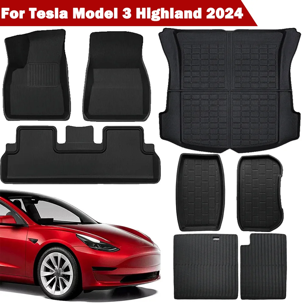 For Tesla Model 3 Highland 2024 Floor Mats,All Weather Anti-Slip Waterproof Floor Liners Cargo Rear Trunk Mat Accessories
For Tesla Model 3 Highland 2024 Floor Mats,All Weather Anti-Slip Waterproof Floor Liners Cargo Rear Trunk Mat Accessories