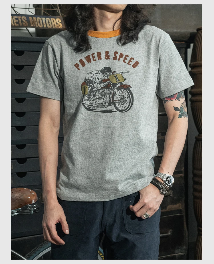 Non Sto American Retro Heavyweight round Ne ort Sve T-irt ex Casual Summer Top Youth Faion Stand Fit
Non Sto American Retro Heavyweight round Ne ort Sve T-irt ex Casual Summer Top Youth Faion Stand Fit