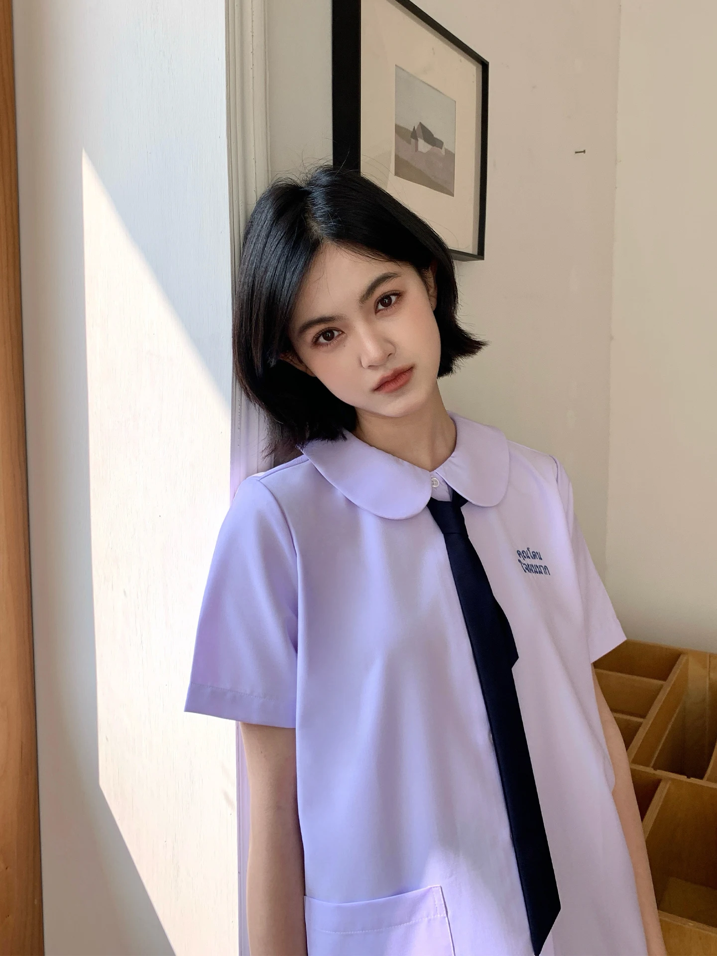 Tokyo Seasonal JK Graduation Uniform Short Sleeve Thai Style Shirt Women's Summer Purple School Uniform Sweet Style Loose Fit
Tokyo Seasonal JK Graduation Uniform Short Sleeve Thai Style Shirt Women's Summer Purple School Uniform Sweet Style Loose Fit