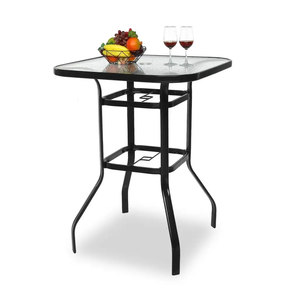 Outdoor Bar Table with Umbrella Hole, Modern Black Metal Patio Bar Table, High Top Table for Outdoor Relaxation and Home Entert
Outdoor Bar Table with Umbrella Hole, Modern Black Metal Patio Bar Table, High Top Table for Outdoor Relaxation and Home Entert