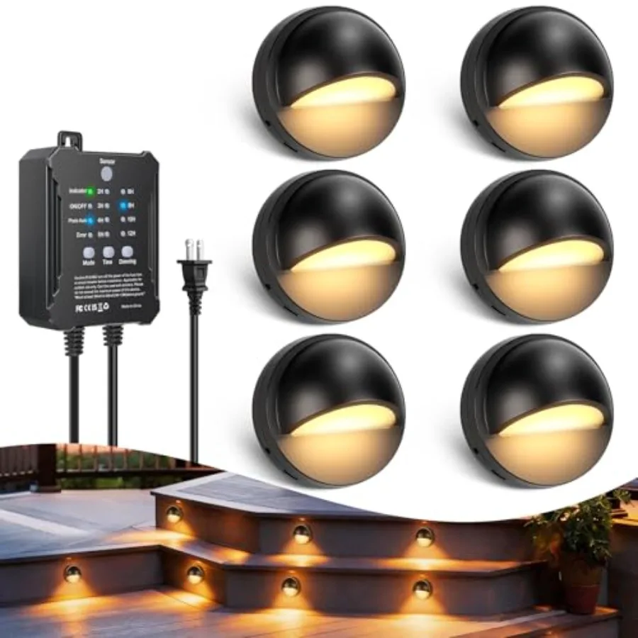 Low Voltage LED Deck Lights Kit with Plug-in Transformer Dusk-to-Dawn Timer and Photocell Sensor 3000K Warm White IP67 Waterpro
Low Voltage LED Deck Lights Kit with Plug-in Transformer Dusk-to-Dawn Timer and Photocell Sensor 3000K Warm White IP67 Waterpro