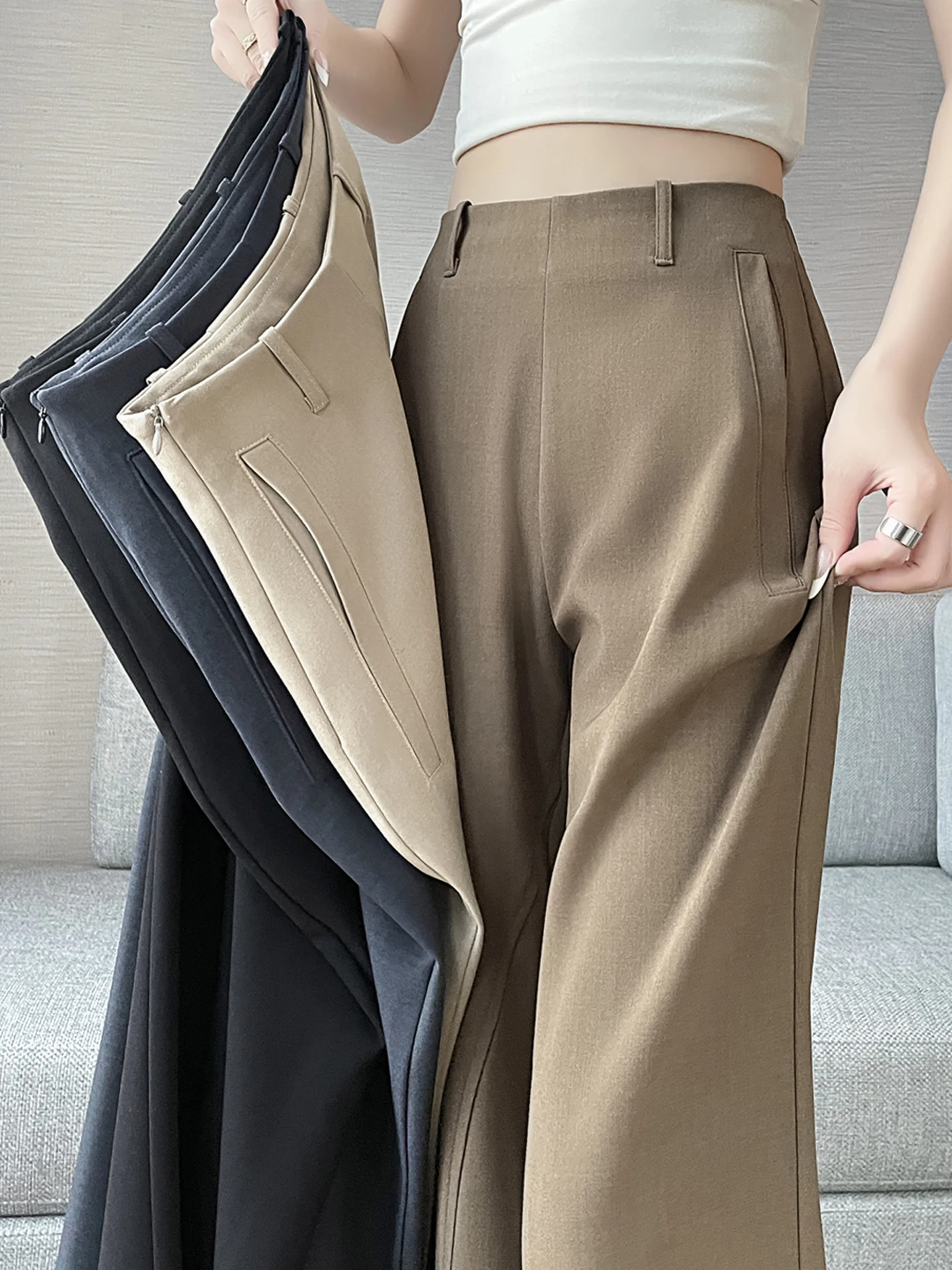 Elegant High Waist Slim Fit Trousers Women's Spring Summer 2026 New Style Micro Flared Pants Drapey Floor Length Hoof P...
Elegant High Waist Slim Fit Trousers Women's Spring Summer 2026 New Style Micro Flared Pants Drapey Floor Length Hoof P...
