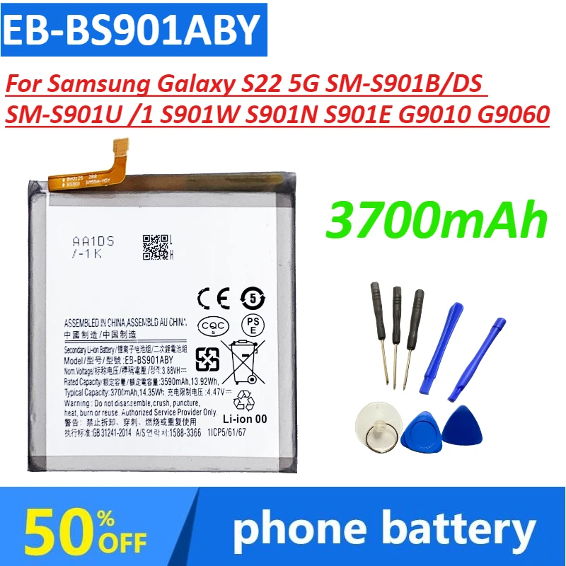 EB-BS901ABY Аккумулятор 3700 мАч для Samsung Galaxy S22 5G SM-S901B/DS SM-S901U /1 S901W S901N S901E G9010 G9060 Аккумулятор для мобильного телефона
EB-BS901ABY Аккумулятор 3700 мАч для Samsung Galaxy S22 5G SM-S901B/DS SM-S901U /1 S901W S901N S901E G9010 G9060 Аккумулятор для мобильного телефона