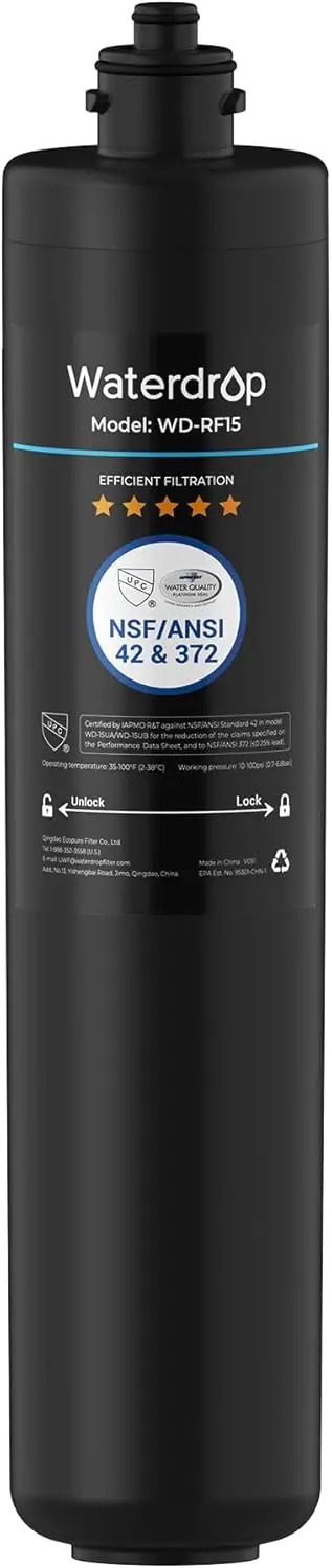 RF15 Replacement Filter Cartridge for Under Sink Water Filters, Reduces Lead, Chlorine, Bad Taste & Odor, NSF/ANSI 42 Certified
RF15 Replacement Filter Cartridge for Under Sink Water Filters, Reduces Lead, Chlorine, Bad Taste & Odor, NSF/ANSI 42 Certified
