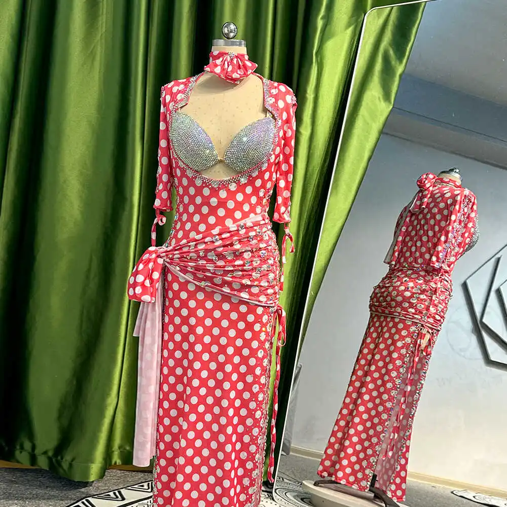 Одежда для танца живота по индивидуальному заказу, костюм для выступлений, оригинальный новый народный халат, платье в горошек, длинная юбка, бюстгальтер для танца живота, комплект одежды для танца
Одежда для танца живота по индивидуальному заказу, костюм для выступлений, оригинальный новый народный халат, платье в горошек, длинная юбка, бюстгальтер для танца живота, комплект одежды для танца