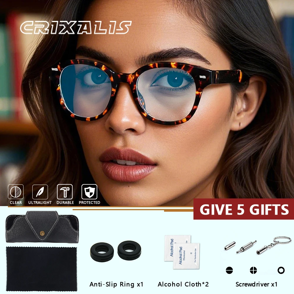 CRIXALIS Custom Prescription Eyeglass Round Frame For Myopia and Hyperopia Glasses With Photochromic Technology Multiple Colors
CRIXALIS Custom Prescription Eyeglass Round Frame For Myopia and Hyperopia Glasses With Photochromic Technology Multiple Colors