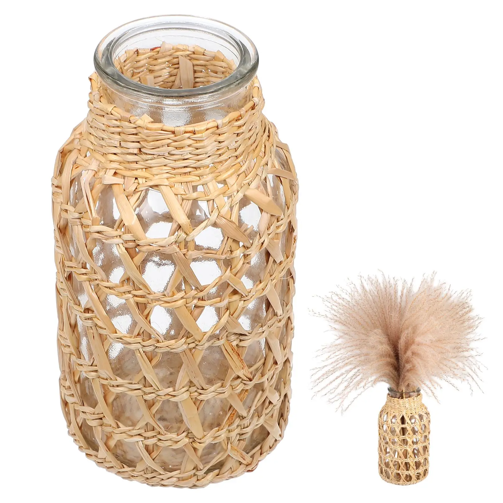 Rattan Glass Vase S Size Simple Beauty Flower Container Woven Appearance Practical Home Decor Durability Desktop Vase
Rattan Glass Vase S Size Simple Beauty Flower Container Woven Appearance Practical Home Decor Durability Desktop Vase