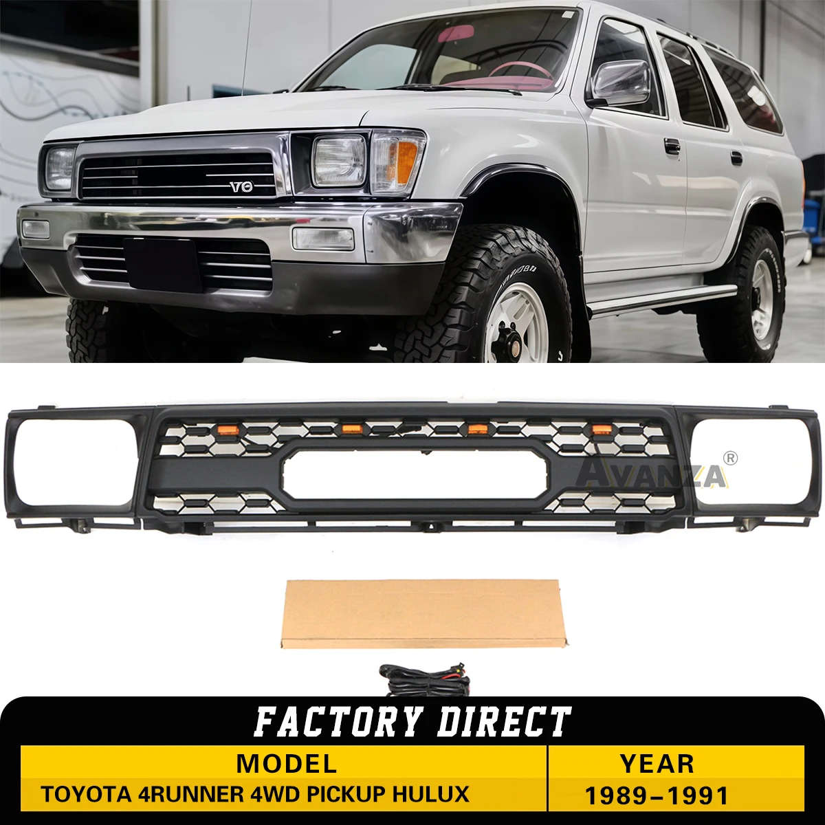 Front Grille Fits For 1989-1991 4Runner 4WD PICKUP HILUX Front Grille with light frame
Front Grille Fits For 1989-1991 4Runner 4WD PICKUP HILUX Front Grille with light frame