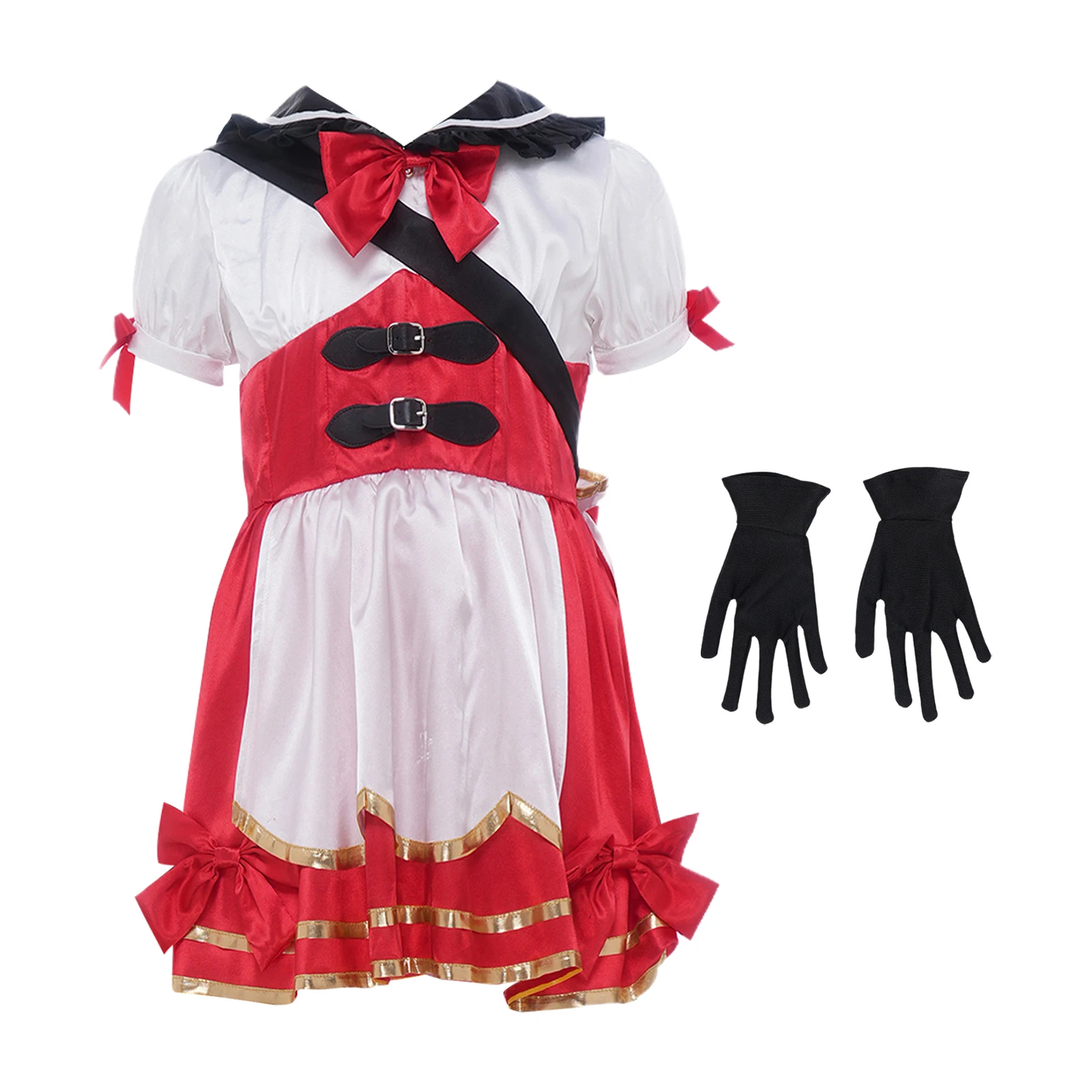 Kids Girls Game Character Cosplay Bow Details Short Sleeve A-line College Style Dress with Bag and Gloves Halloween Masquerade
Kids Girls Game Character Cosplay Bow Details Short Sleeve A-line College Style Dress with Bag and Gloves Halloween Masquerade