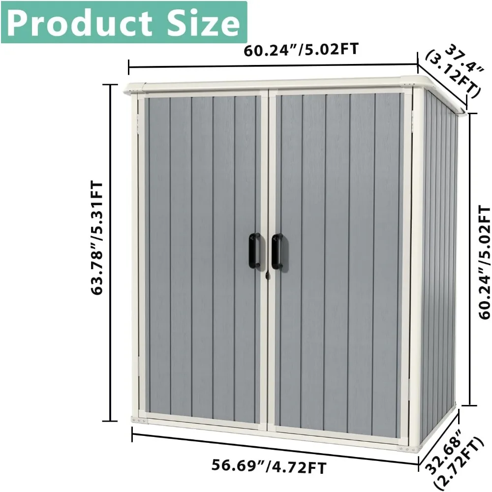 Outdoor Storage Sheds 5 X 3FT, Resin Shed with Floor and Lockable Door, Plastic Shed for Bike, Garbage Can, Sheds & Storage
Outdoor Storage Sheds 5 X 3FT, Resin Shed with Floor and Lockable Door, Plastic Shed for Bike, Garbage Can, Sheds & Storage