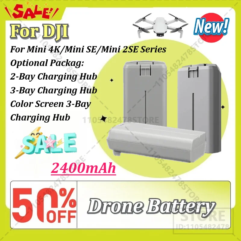 New Rechargeable 0 Cycle High-Capacity 2400mAh Drone Replacement Battery for DJI Mini 4K/Mini SE/Mini 2SE Series
New Rechargeable 0 Cycle High-Capacity 2400mAh Drone Replacement Battery for DJI Mini 4K/Mini SE/Mini 2SE Series