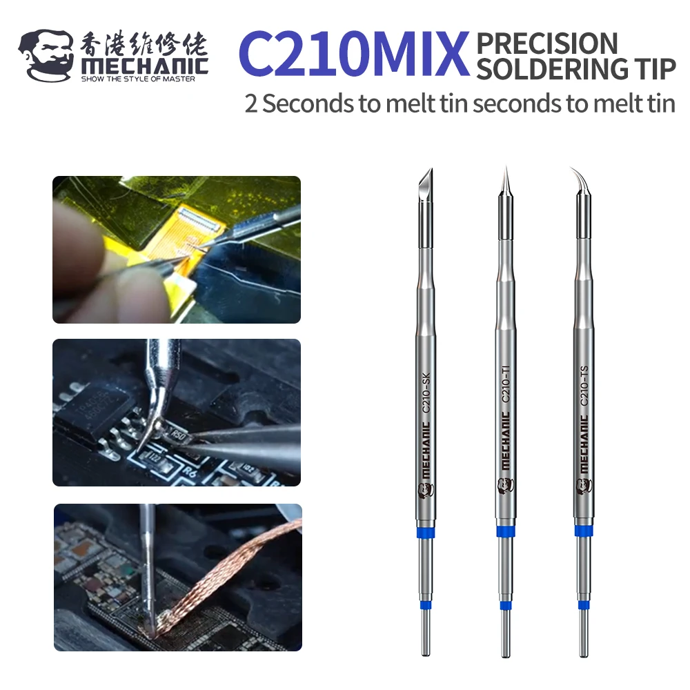 MaAnt C210 MIX TI/TS/SK Precision Integrated Soldering Iron Tip Set 2S Fast Heating for CPU Hard Disk Chip Welding Repair Tools
MaAnt C210 MIX TI/TS/SK Precision Integrated Soldering Iron Tip Set 2S Fast Heating for CPU Hard Disk Chip Welding Repair Tools
