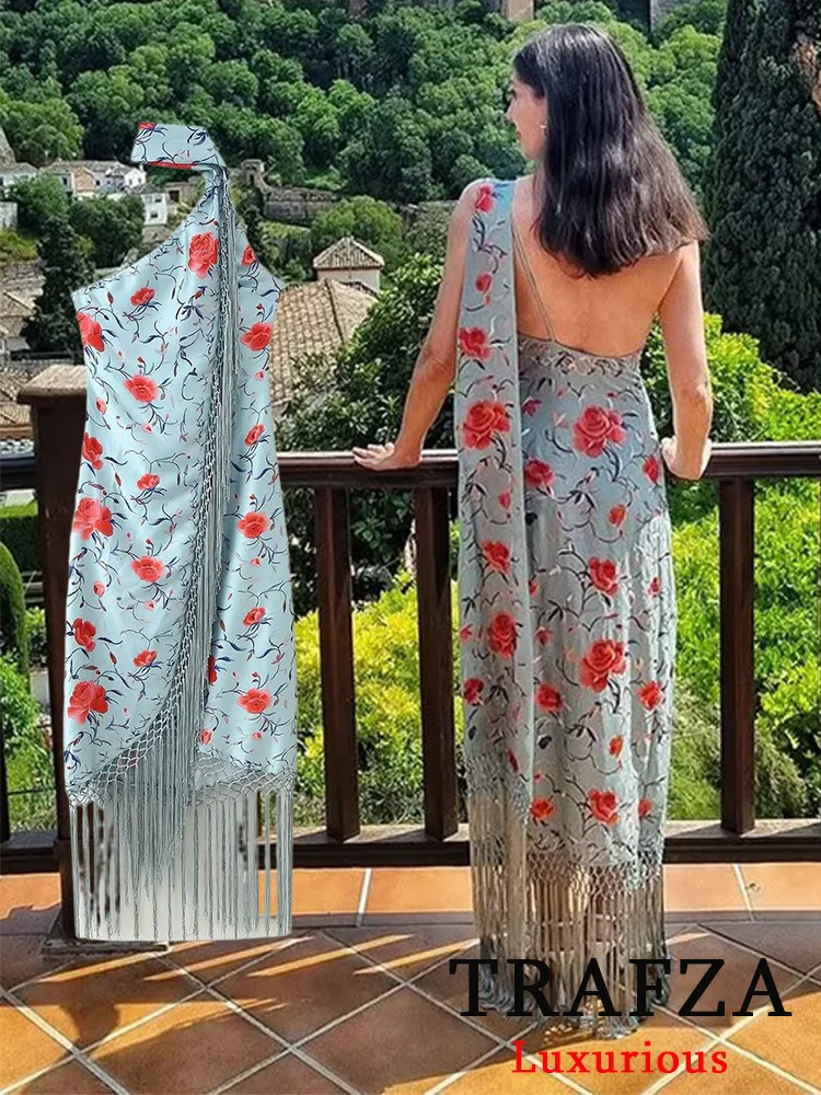 TRAFZA Vintage Casual Chic Women Dress Print Halter Sleeveless Tassel Long Straight Zipper Vestidos Fashion 2025 Summer Dress
TRAFZA Vintage Casual Chic Women Dress Print Halter Sleeveless Tassel Long Straight Zipper Vestidos Fashion 2025 Summer Dress