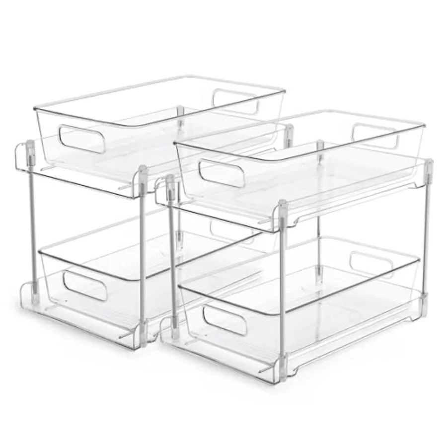 2 Tier Bathroom Storage Organizer, 2 Pack Clear Under Sink Organizers Vanity Counter Container, Cabinet Drawers Bins, Pull-Out
2 Tier Bathroom Storage Organizer, 2 Pack Clear Under Sink Organizers Vanity Counter Container, Cabinet Drawers Bins, Pull-Out